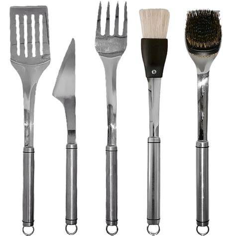 set di attrezzi professionali per barbecue e pulizia