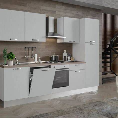 Esempio di layout cucina lineare con lavello e piano cottura