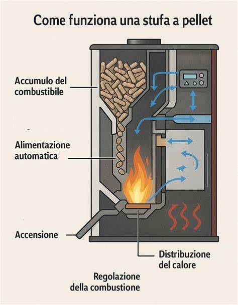 Schema di funzionamento stufa a pellet con sonda fumi