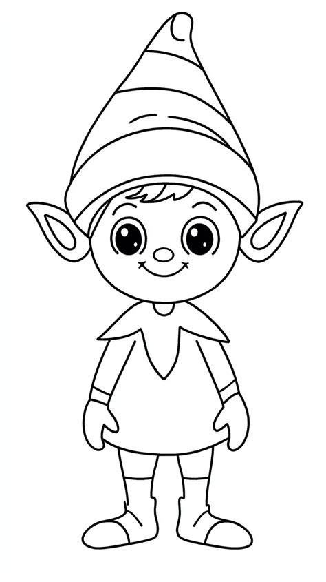 disegno di un folletto con cappello da colorare