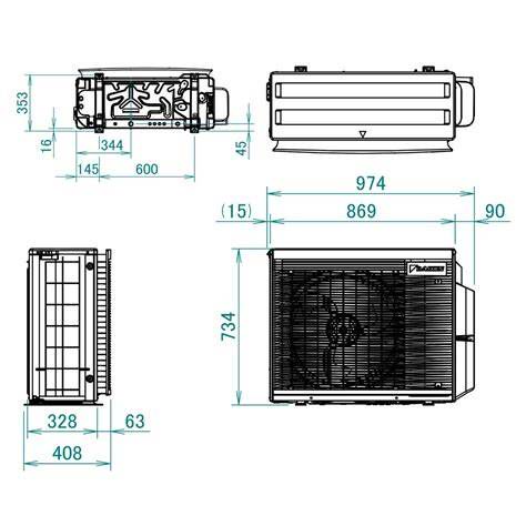 Disegno tecnico unità esterna CU-4Z68TBE con misure