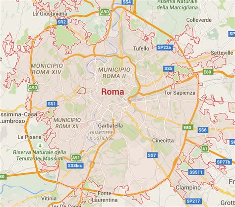 Mappa delle zone di intervento per l'assistenza elettrodomestici Electrolux a Roma