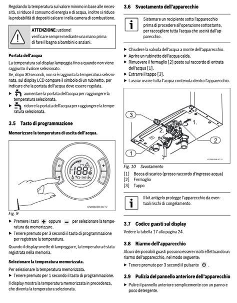 schema diagnostico display caldaia