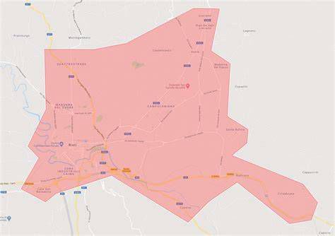 Mappa delle zone coperte dal servizio di riparazione a Piacenza