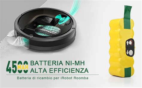 Diagramma che illustra i vantaggi di una batteria compatibile per Roomba