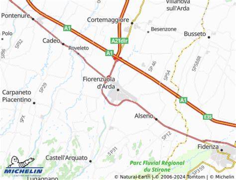 Mappa dell'area di servizio a Fiorenzuola d'Arda e provincia di Piacenza