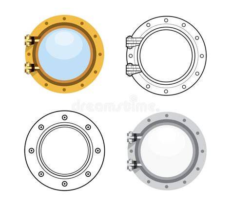 illustrazione di un oblò nautico circolare