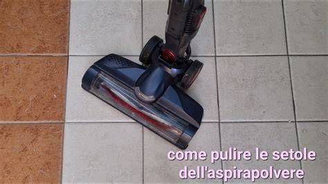 Fasi di pulizia della spazzola dell'aspirapolvere