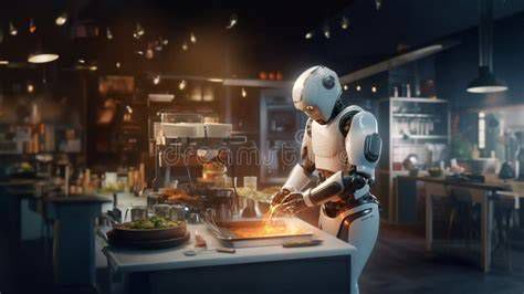 Robot da cucina al lavoro in un ristorante