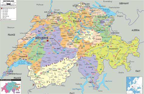 Mappa della Svizzera con Sierre evidenziata